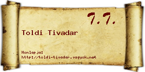Toldi Tivadar névjegykártya