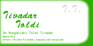 tivadar toldi business card